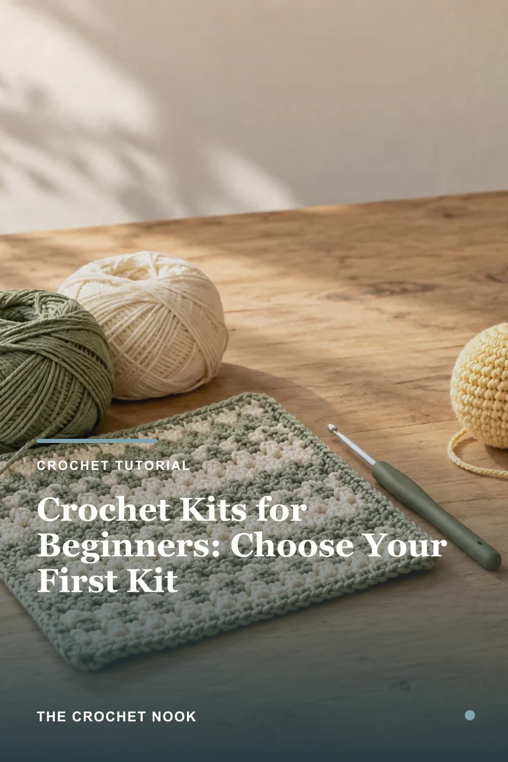 Pinterest graphic for Crochet Kits for Beginners: Choose Your First Kit