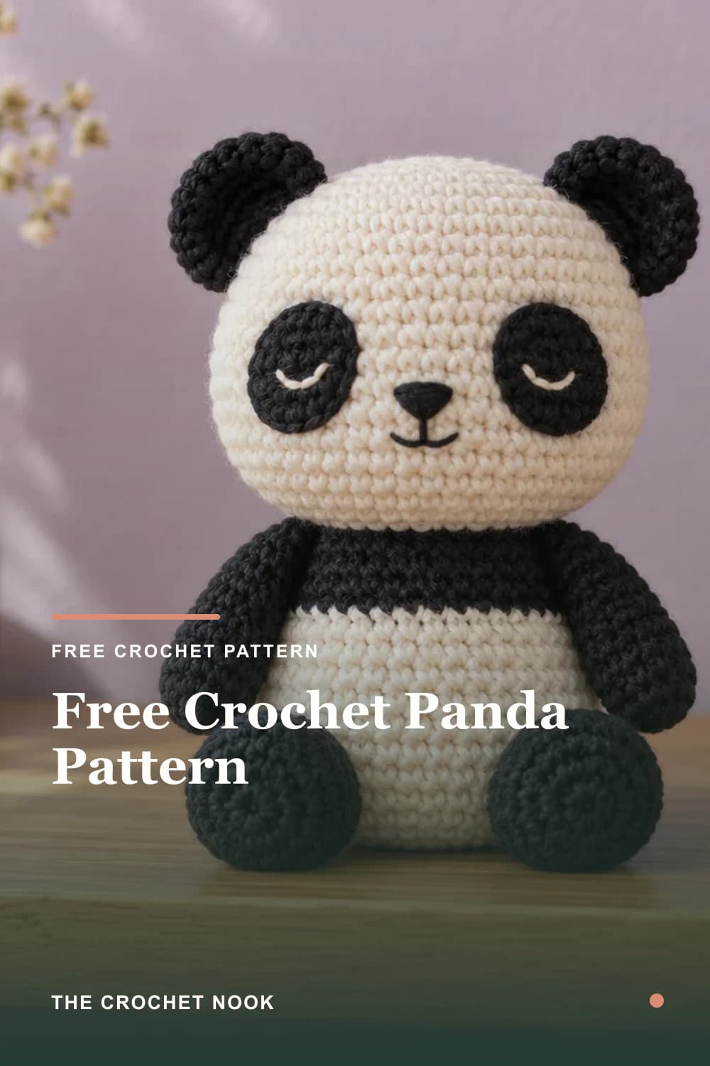 Pinterest graphic for Free Crochet Panda Pattern