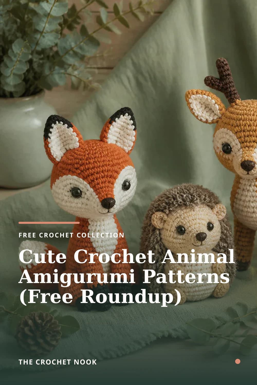 Pinterest graphic for Cute Crochet Animal Amigurumi Patterns (Free Roundup)