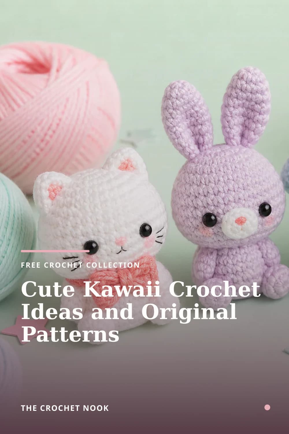 Pinterest graphic for Cute Kawaii Crochet Ideas and Original Patterns