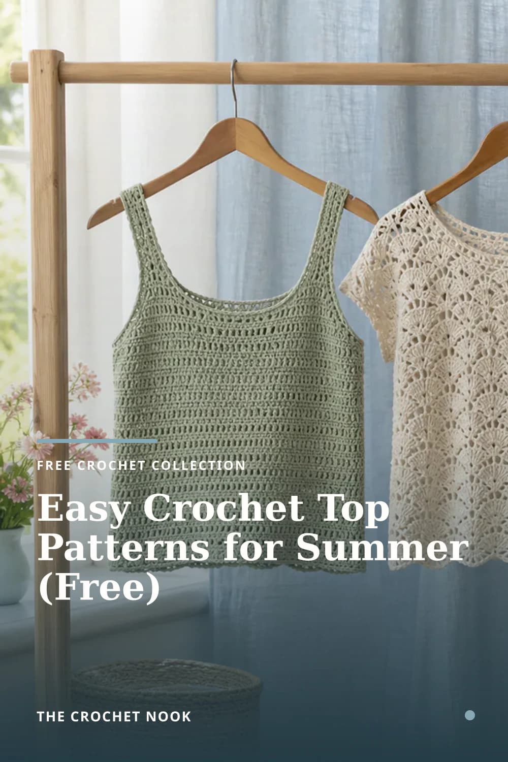 Pinterest graphic for Easy Crochet Top Patterns for Summer (Free)