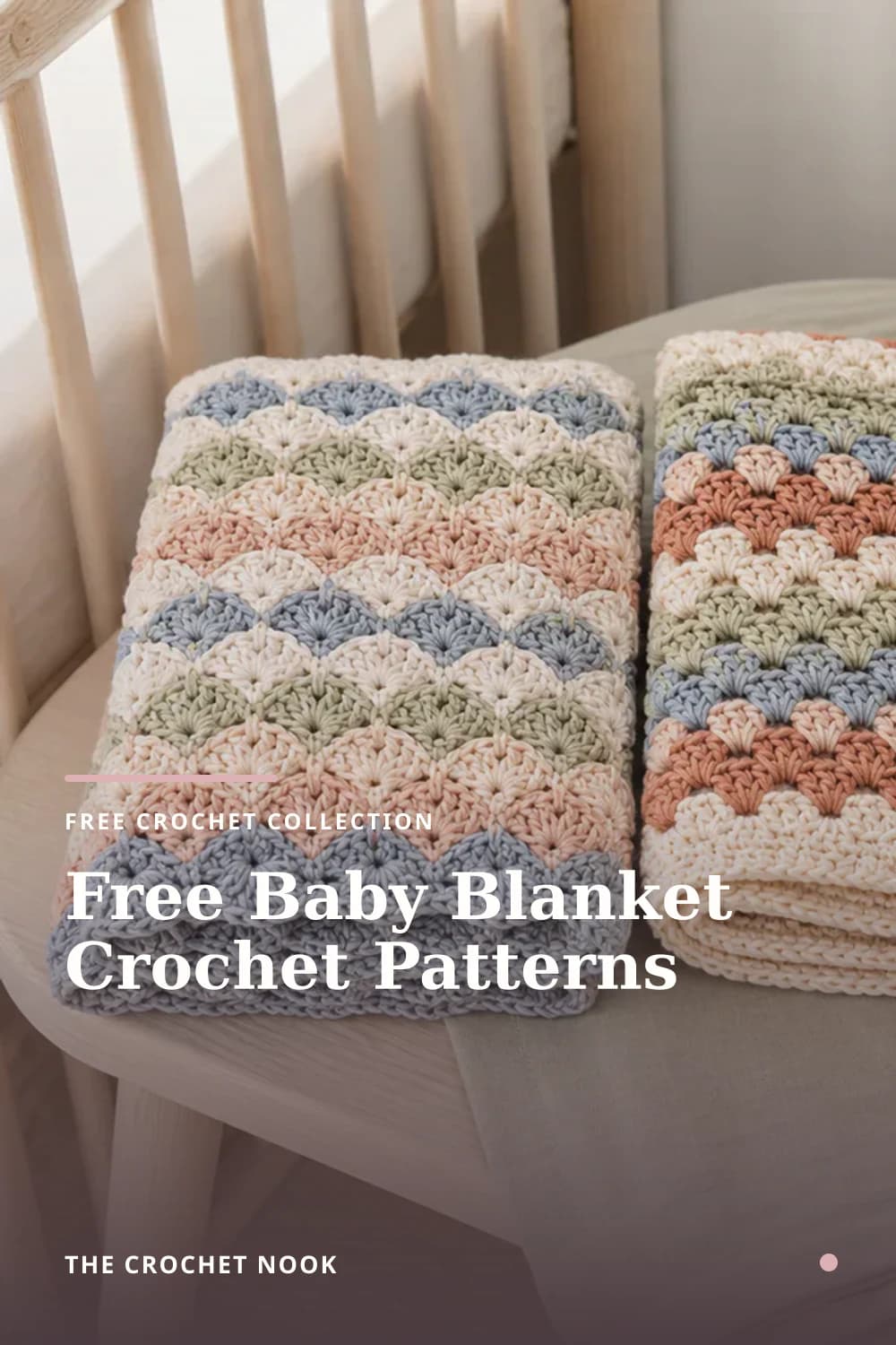 Pinterest graphic for Free Baby Blanket Crochet Patterns