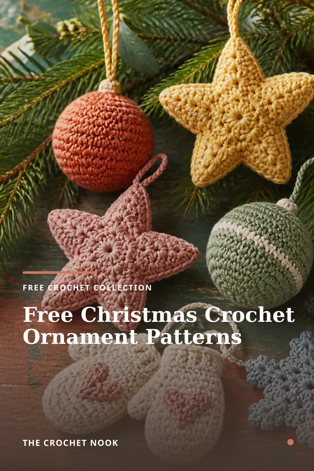Pinterest graphic for Free Christmas Crochet Ornament Patterns
