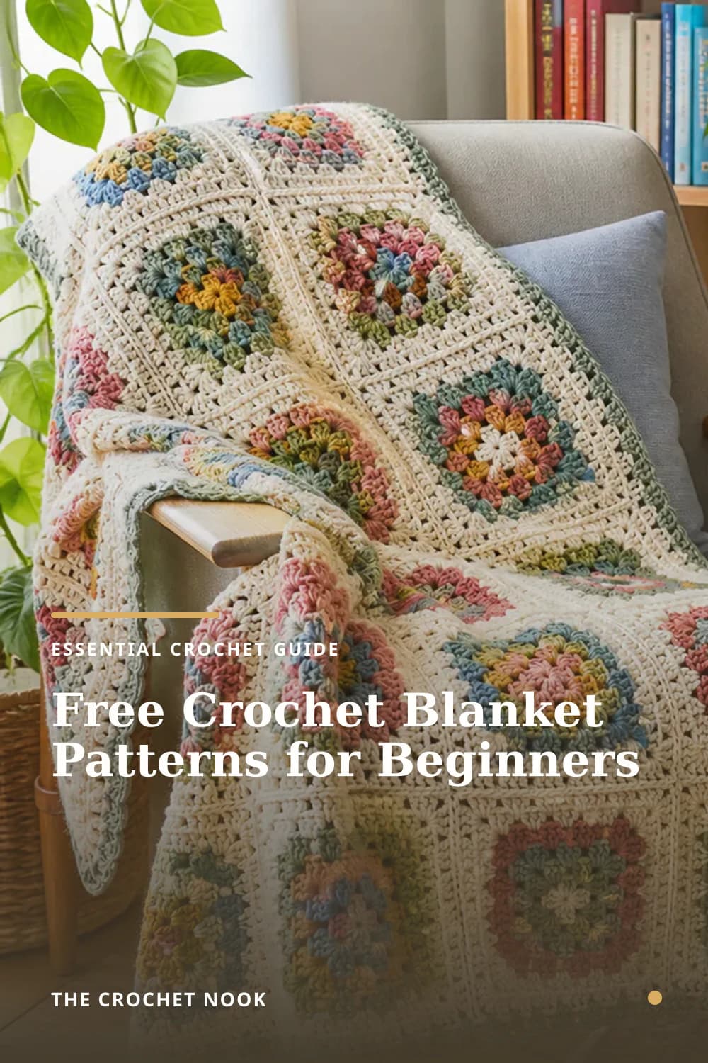 Pinterest graphic for Free Crochet Blanket Patterns for Beginners