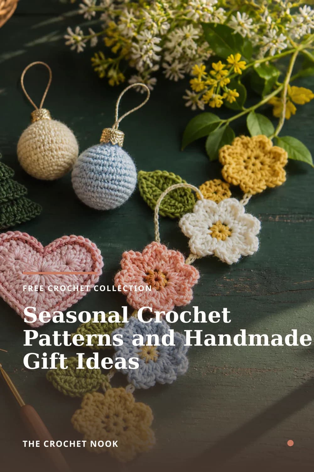 Pinterest graphic for Seasonal Crochet Patterns and Handmade Gift Ideas