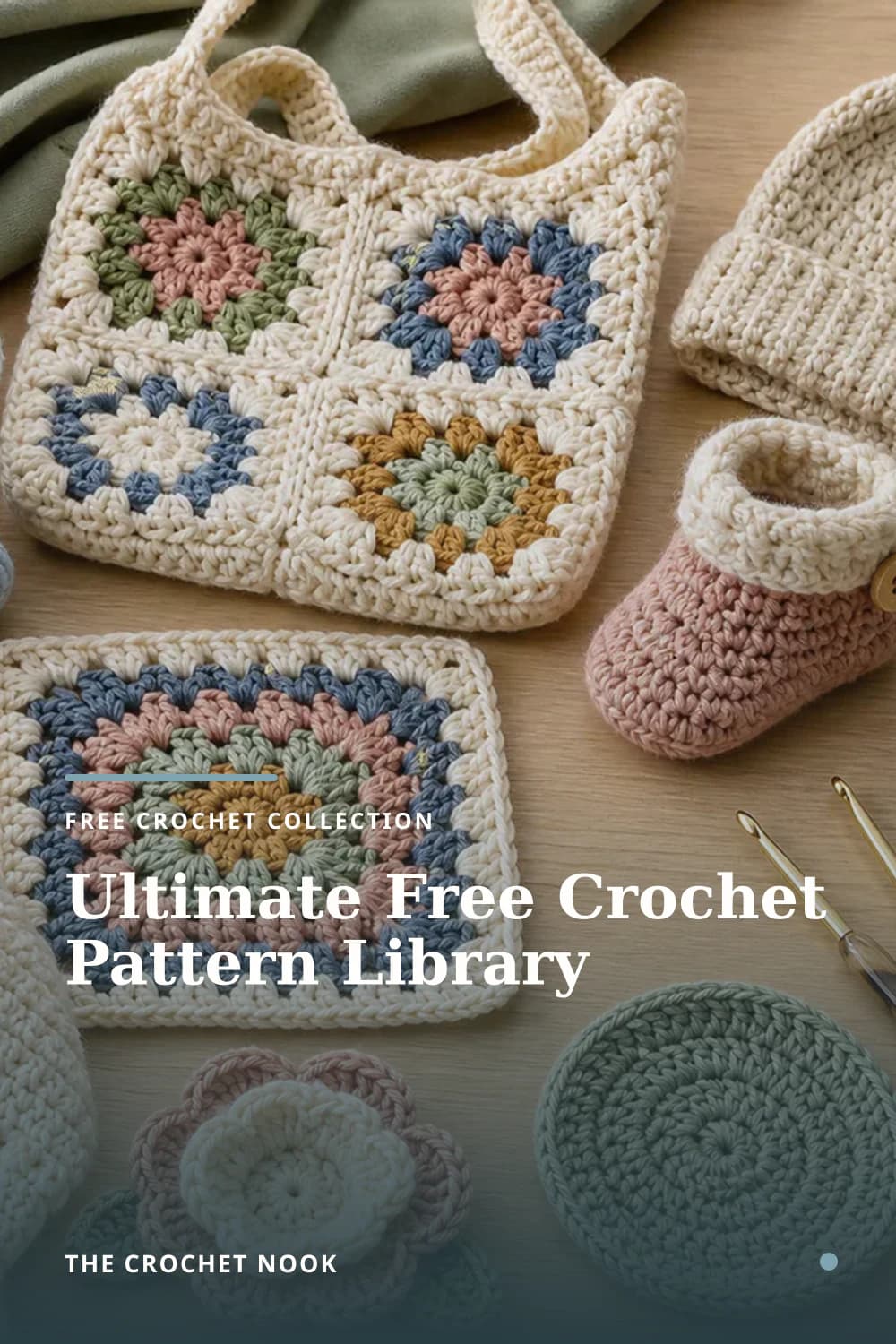 Pinterest graphic for Ultimate Free Crochet Pattern Library